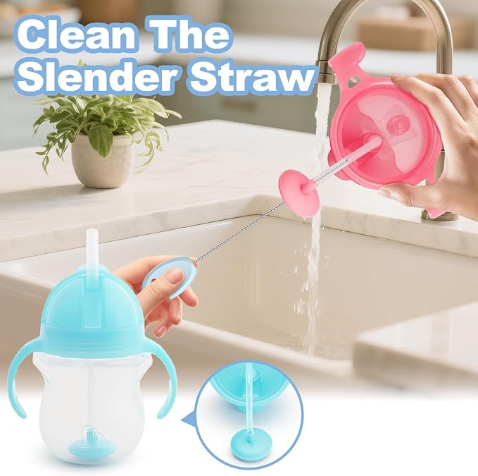 YOTIME Standing Straw Cleaner Brush Set, 4in1 Reusable Straw Brushes - Image 5