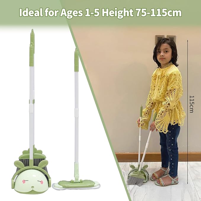 Kids Cleaning Toy Set, Mini Child Broom, Mop and Dustpan, Little Housekeeping - Image 7