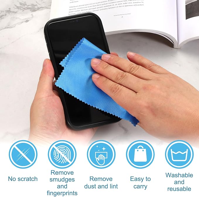 PATIKIL Eyeglass Microfiber Cleaning Cloth 7"x6", 50 Pack Glasses Cleaning - Image 4