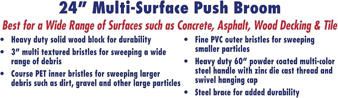 Pbma24004-2 Heavy Duty 24" Multi-Surface Push Broom - Image 4