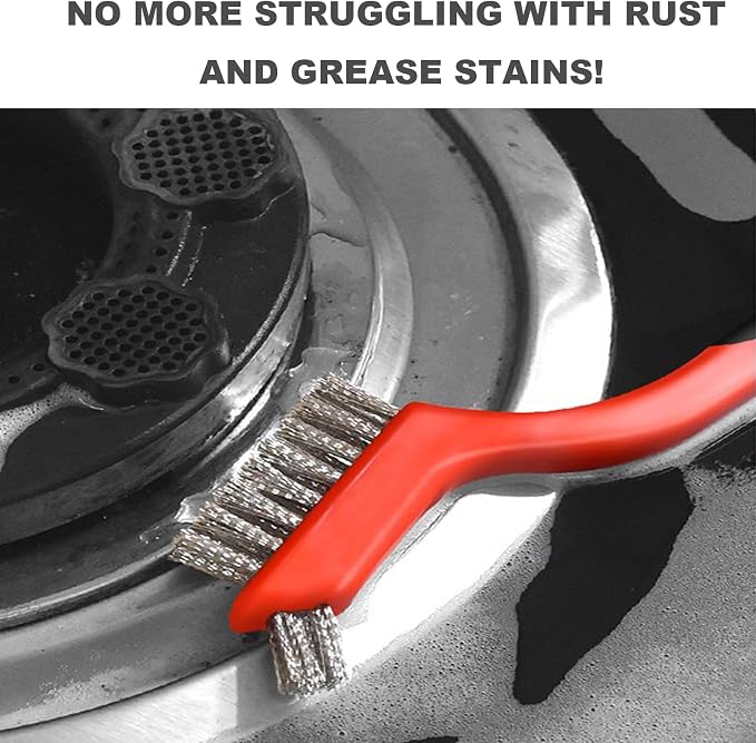 4 Pcs Kitchen Stove Cleaning Brush Set Brass Wire Brushes - Image 3