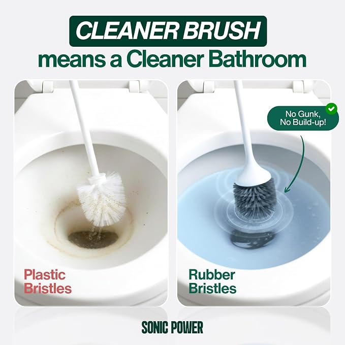 Electric Toilet Brush & Scrubber – Self Cleaning Silicone Toilet Bowl Brush - Image 4