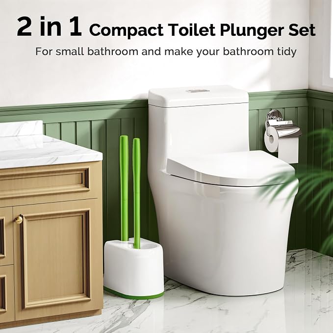 HAMITOR Toilet Plunger Bowl Brush Combo：Heavy Duty Rubber - Image 6