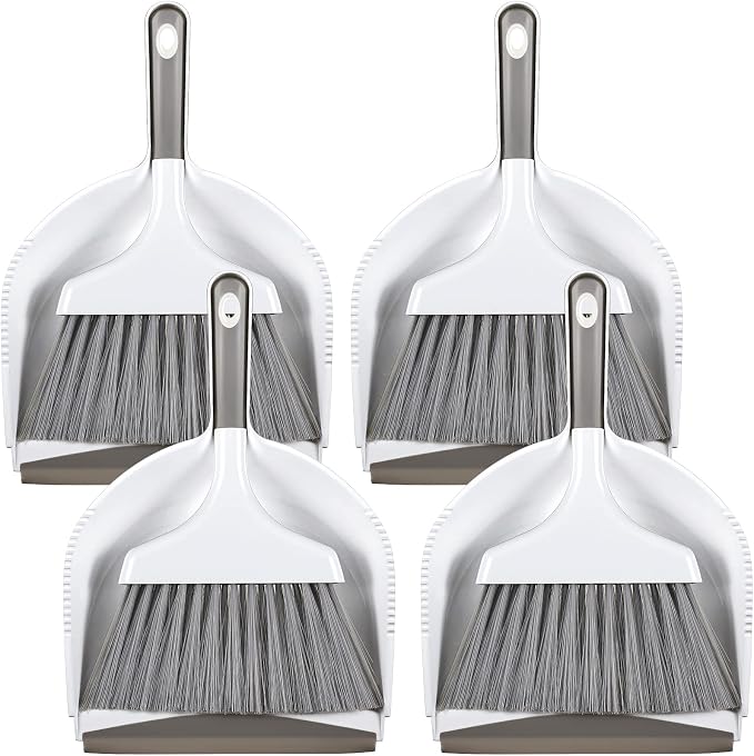 4 Sets Mini Dustpan and Brush Set Small Dustpan and Broom Set Portable Home by Zopeal