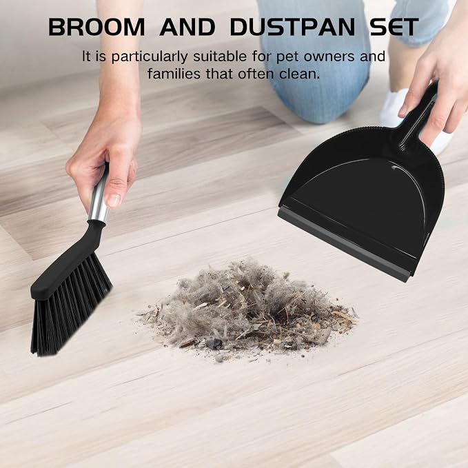 NACENA Mini Broom and Dustpan Set, Small Dust Pan and Brush Set - Image 7