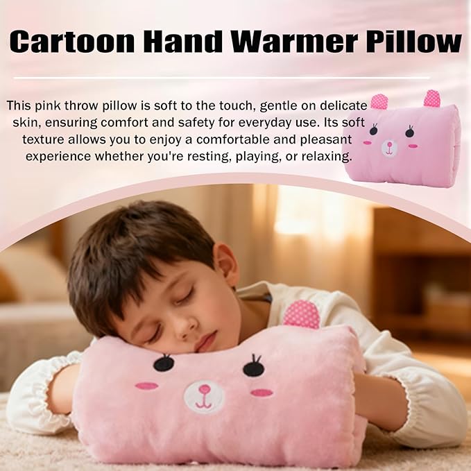 Kids Cartoon Hand Pillow Hand Warmer,Multifunction Home Animal Doll Plush Muffs Cartoon,Soft Cotton,for Napping,Travel Essentials (model3)