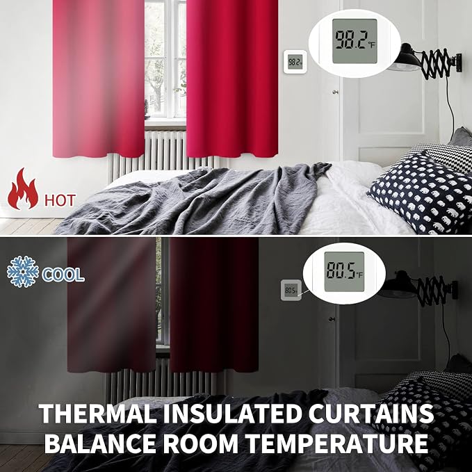 BGment Red Blackout Curtains 84 Inch Length - Image 3