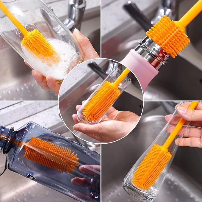 3-in-1 Silicone Bottle Brush and Straw Cleaning Brush Set, Water Bottle Cleaner - Image 7