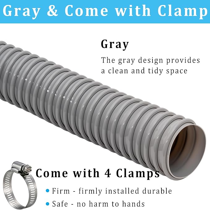 Dust Collection Hose 2 in × 20 ft Heavy Duty Flexible PVC Reinforced Thicken - Image 3