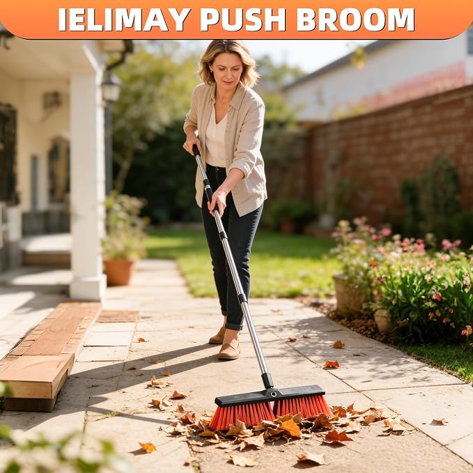 Push Broom, Heavy Duty Outdoor Broom - Image 7