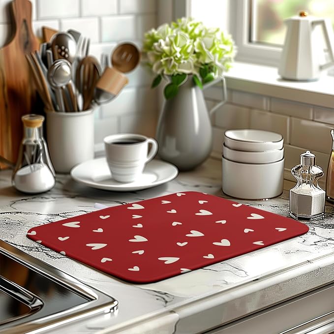 Valentine's Day Love Heart Dish Drying Mat - Image 6