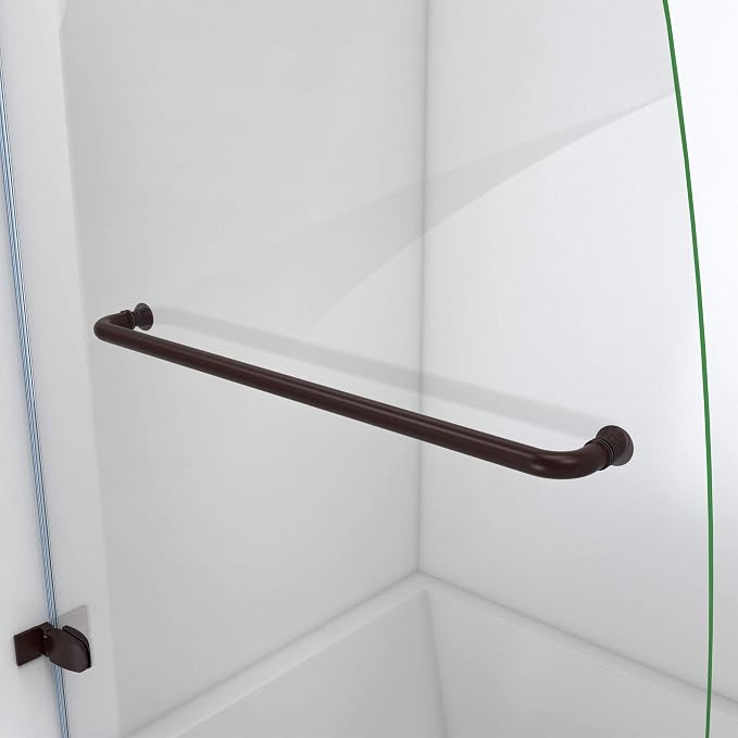 DreamLine Aqua Uno 34 5/16 inch W x 58 inch H Frameless Hinged Tub Door in Oil - Image 6