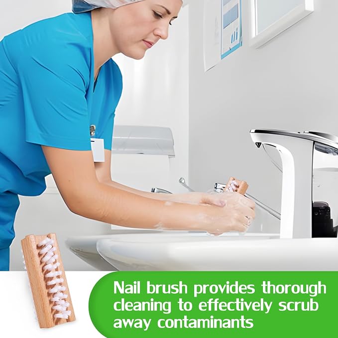 2 Pack Non-Slip Wooden Hand & Nail Brush, Dual-Sided Fingernail Scrub Brush - Image 5