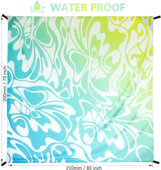 WIWIGO Beach Blanket Waterproof Sandproof Beach Mat 79" X 83"/10'x9'for 2-8 - Image 2