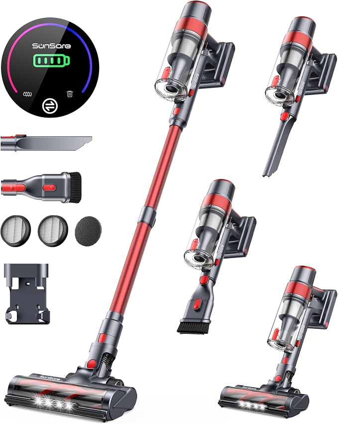 Cordless Vacuum Cleaner, 450W 40Kpa Stick Vacuum by SunSare
