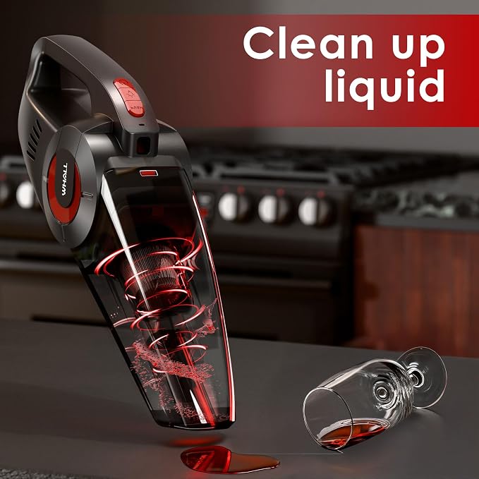 whall Handheld Cordless Car Vacuums, Wet and Dry Use 9000Pa Strong Suction - Image 4