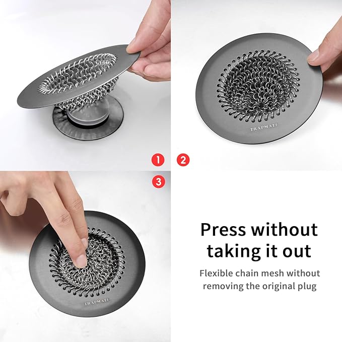 TRAPMATE Shower Hair Drain Catcher, Easy Clean Bathtub Drain Hair Catcher - Image 5