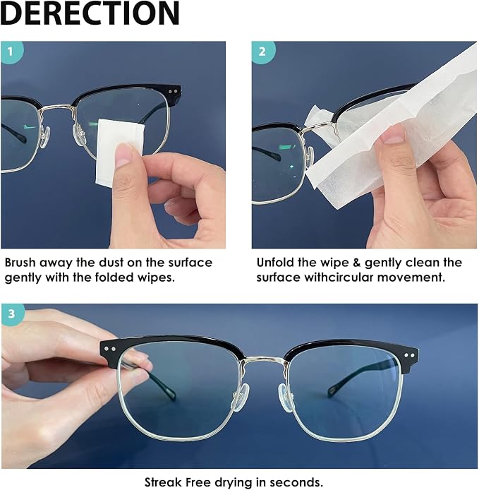 400 Count Lens Wipes for Eyeglasses, Eyeglass Lens Cleaning Wipes Pre-moistened - Image 6