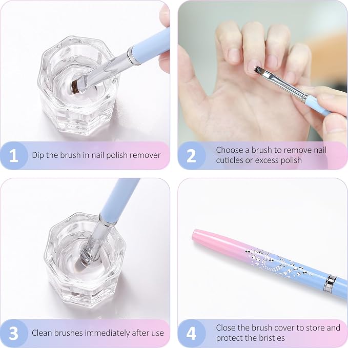JASSINS Nail Art Clean Up Brushes, - Image 6