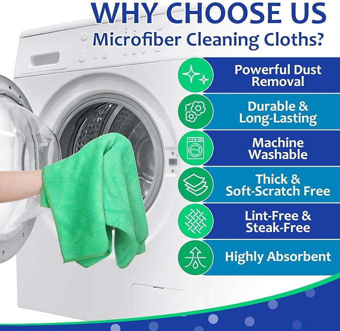 Newwiee 3 Pcs Extra Large Microfiber Cleaning Cloth 30" x 20" Washable Reusable - Image 3