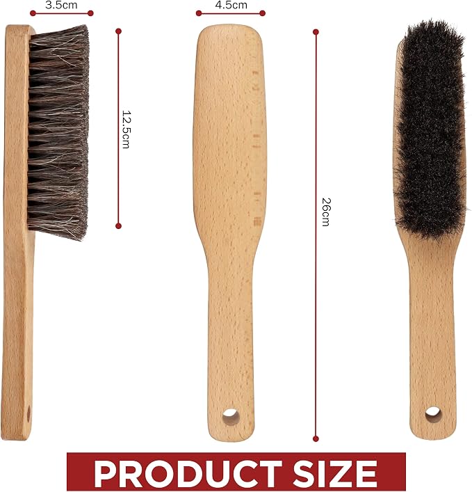 TAKAVU Horsehair Shoe Boot Brush 10.2 Inches - Image 2