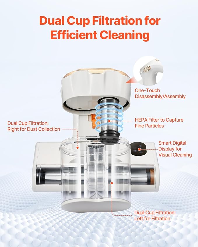 VEVOR Mattress Vacuum Cleaner, 550W Bed Vacuum Cleaner - Image 4