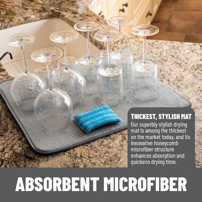 Bellemain XXL Dish Mat Microfiber Dish Drying Mat, Super absorbent - Image 2