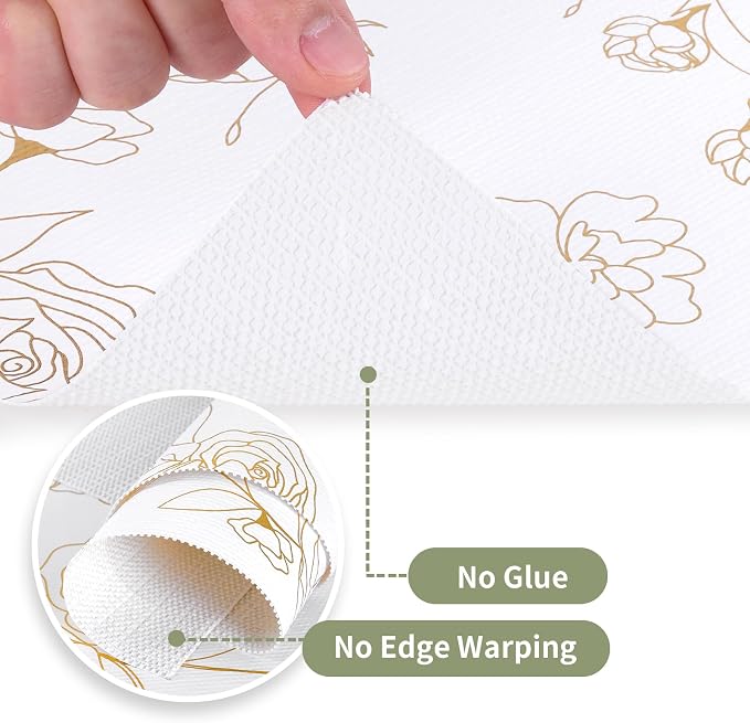 Shelf Liners for Kitchen Cabinets 12in x 39.37FT Non Adhesive Drawer Liner Gold - Image 9