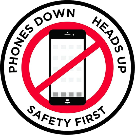 "Phones Down Heads Up" Safety Sign by GraphicalWarehouse