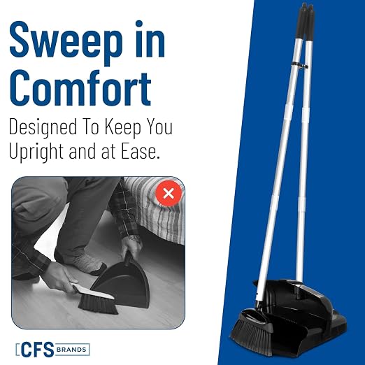 Carlisle FoodService Products Duo-Pan Upright Dust Pan and Broom Set - Image 8