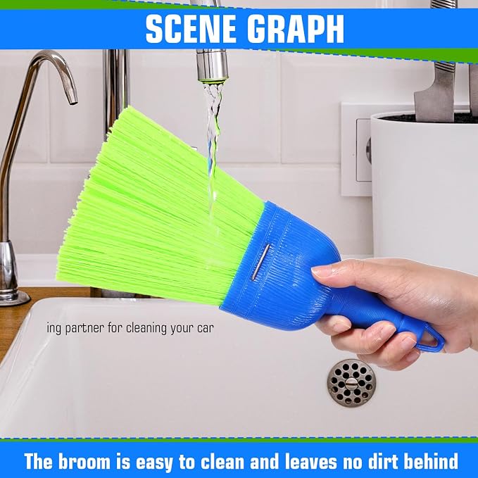 Whisk Broom Hand Brush Fiber Outdoor Car Broom - Image 5