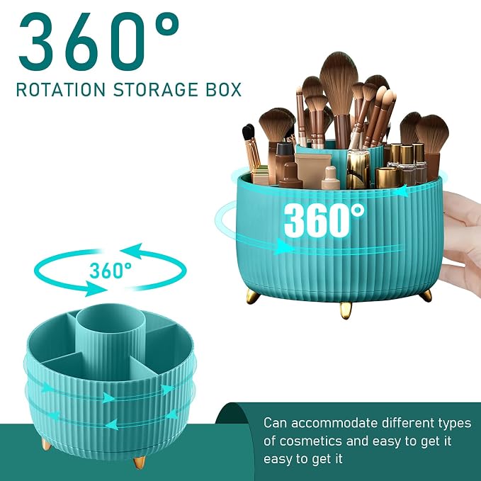 Diesisa 360 Rotating Makeup Brush Organizer - Image 2
