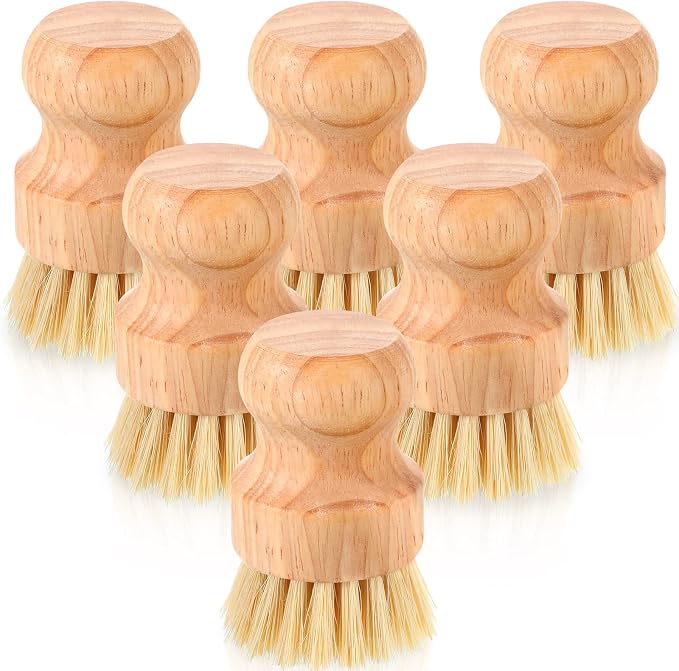 Nuenen 20 Packs Bamboo Dish Scrub Brushes Wooden Scrubbers Set Kitchen by Nuenen