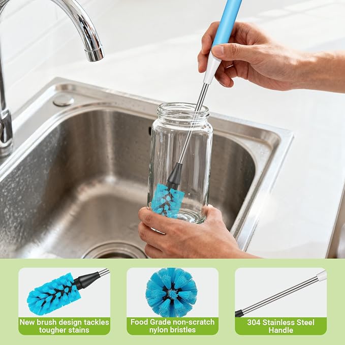 Water Bottle Brush, 15 Inches Bottles Brush, Long Handle Water Bottle Cleaner - Image 3