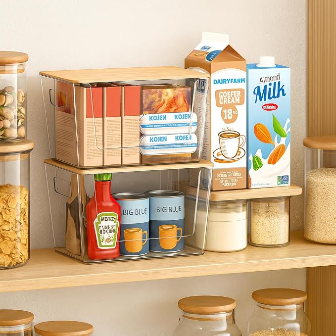 6 Pack Clear Stackable Storage Bins - Image 7