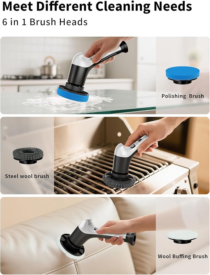 Electric Spin Scrubber, Cordless Household Cleaning Brush - Image 7