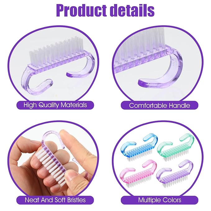 20Pcs Nail Cleaning Brush, Nylon Nail Cleaning Brush, Handle Grip Nail Brush - Image 3
