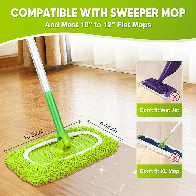6-Pack Reusable Mop Pads Fit Swiffer Sweeper, Microfiber Cleaning Mop Pads - Image 2