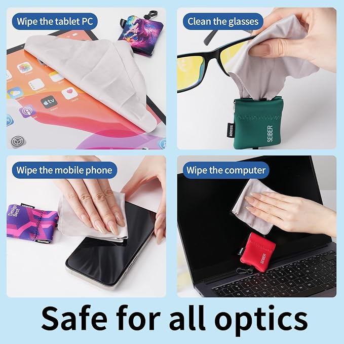 SEIBER Eyeglass Cleaning Microfiber Cloth, 7 x 7 inch Glasses Cloth - Image 4