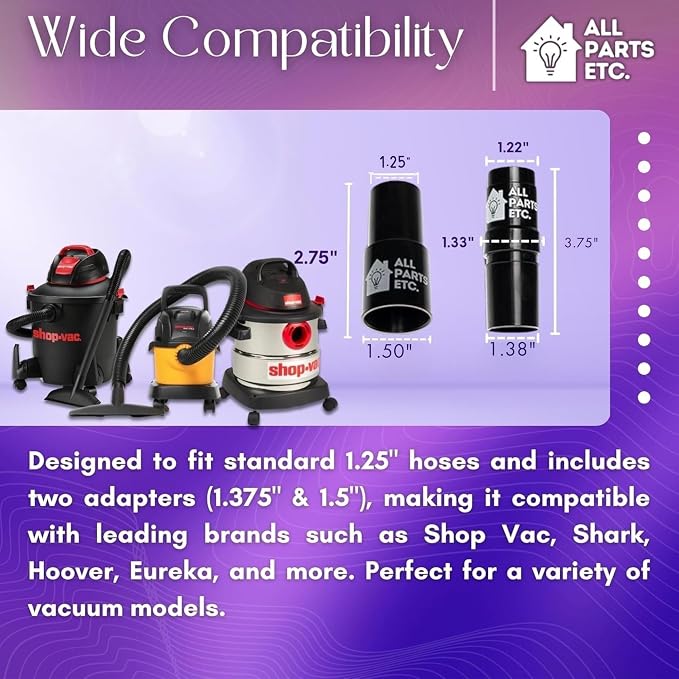 1.25" Vacuum Floor Brush Attachment – 10” Wide Soft Bristles - Image 3