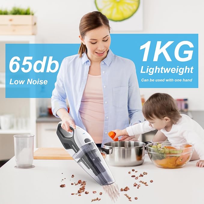 9700Pa Handheld Vacuum Cordless, 100W Portable Car Vacuum, Wet Dry Hand Held - Image 5