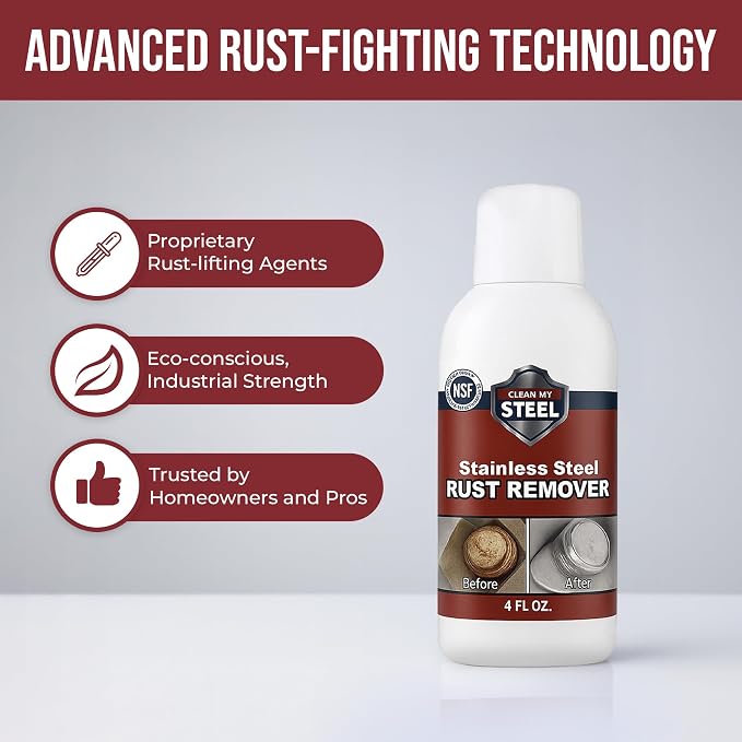 Stainless Steel Rust Remover and Stain Cleaner | NSF Approved | Non-Toxic & - Image 5