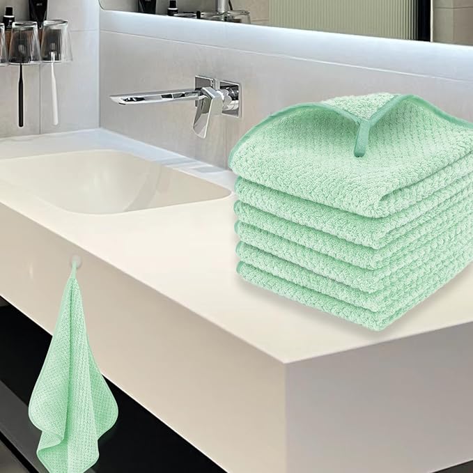 6 Pack Washcloth Set, Waffle Washcloth Towels Set, Microfiber Super Soft Highly - Image 7