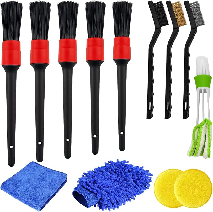 13PCS Car Detailing Brush Set, Vehicle Interior Cleaning Kit Includes Steel by Unknown