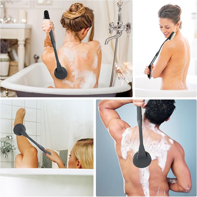 Back Scrubber for Shower, 20.5" Anti Slip Long Handle Bath Brush, Back Brush - Image 6