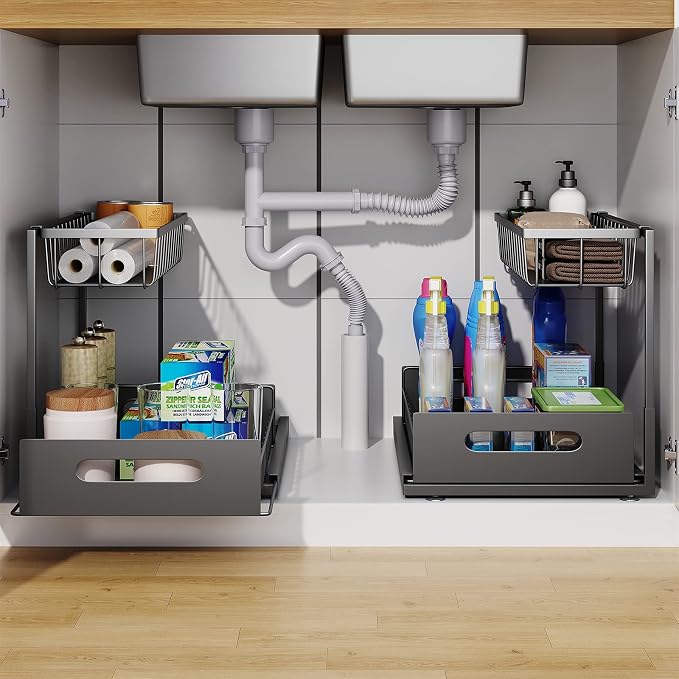 Under Sink Organizer, 2 Tier Under Sink Organizers and Storage Multi-Purpose - Image 2