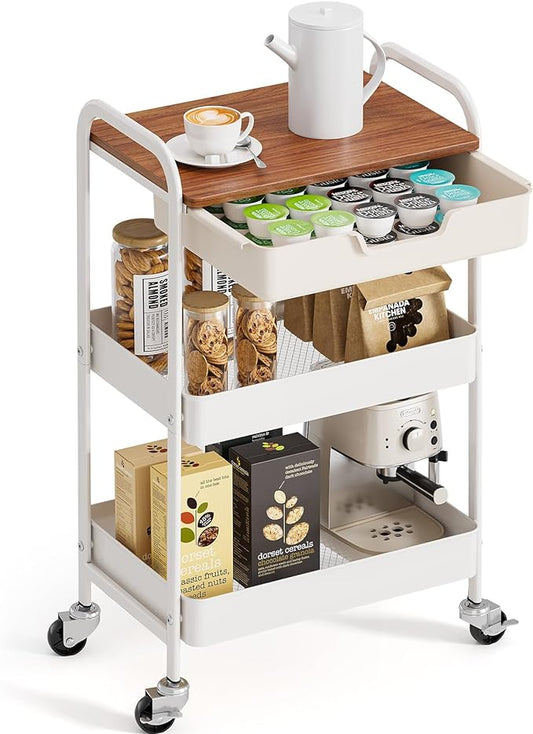 TOOLF 3-Tier Metal Utility Rolling Cart by TOOLF