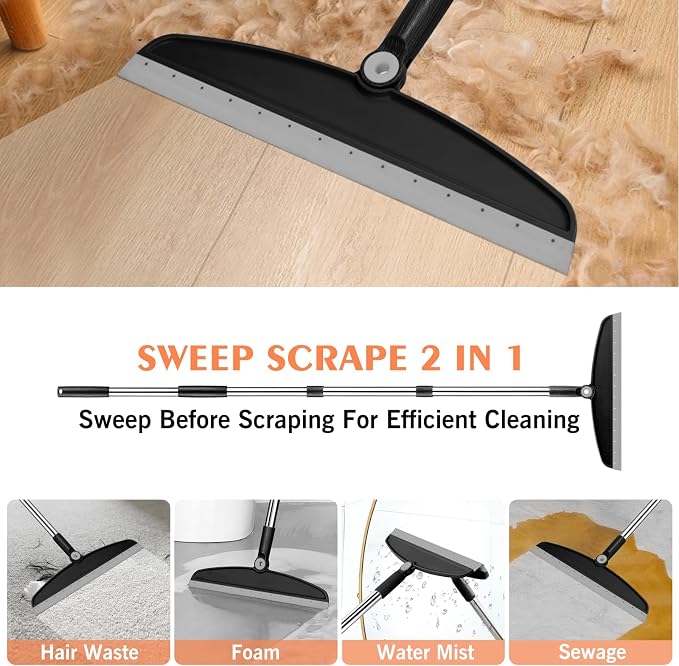 Multifunction Magic Broom, 54 Inch Adjustable Long Handle Silicone Floor - Image 3