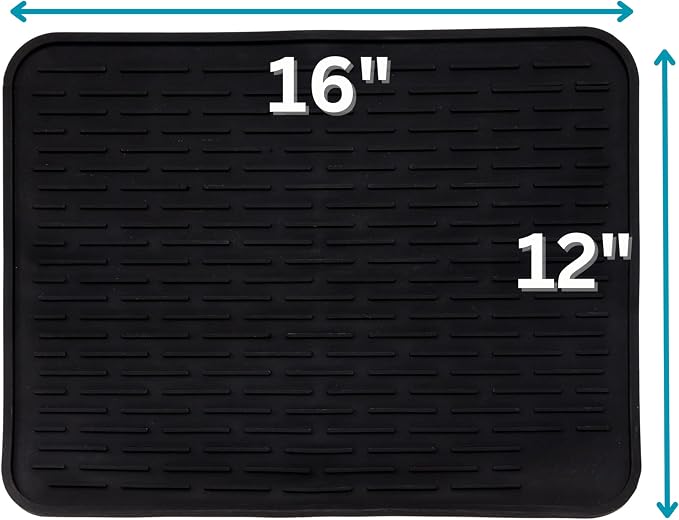 Large Silicone Dish Drying Mat for Kitchen Counter or Under Sink, Waterproof - Image 2