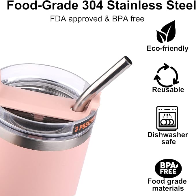 AIERSA Metal Straws for 40oz Tumbler Replacement, 12 Inch Reusable Stainless - Image 4